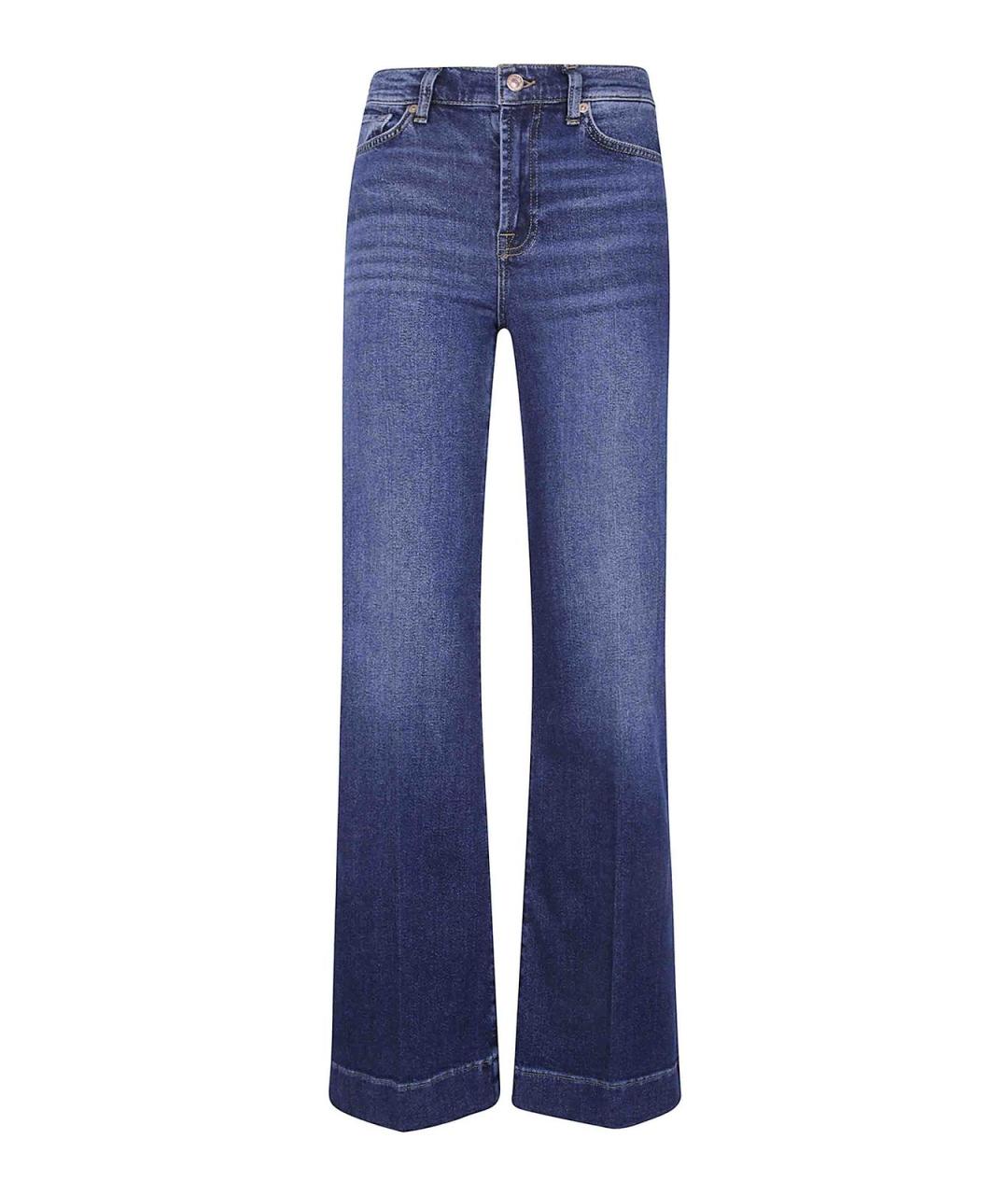 7 FOR ALL MANKIND Синие хлопковые прямые джинсы, фото 1