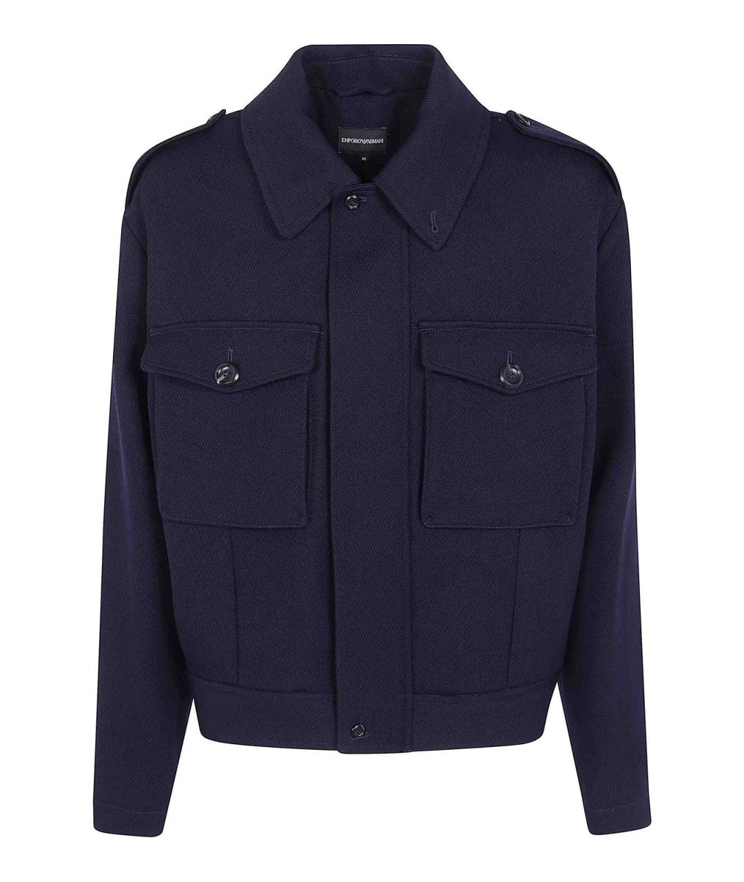 EMPORIO ARMANI Синяя шерстяная куртка, фото 1