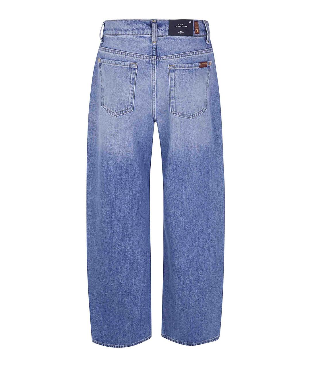 7 FOR ALL MANKIND Синие хлопковые джинсы клеш, фото 2