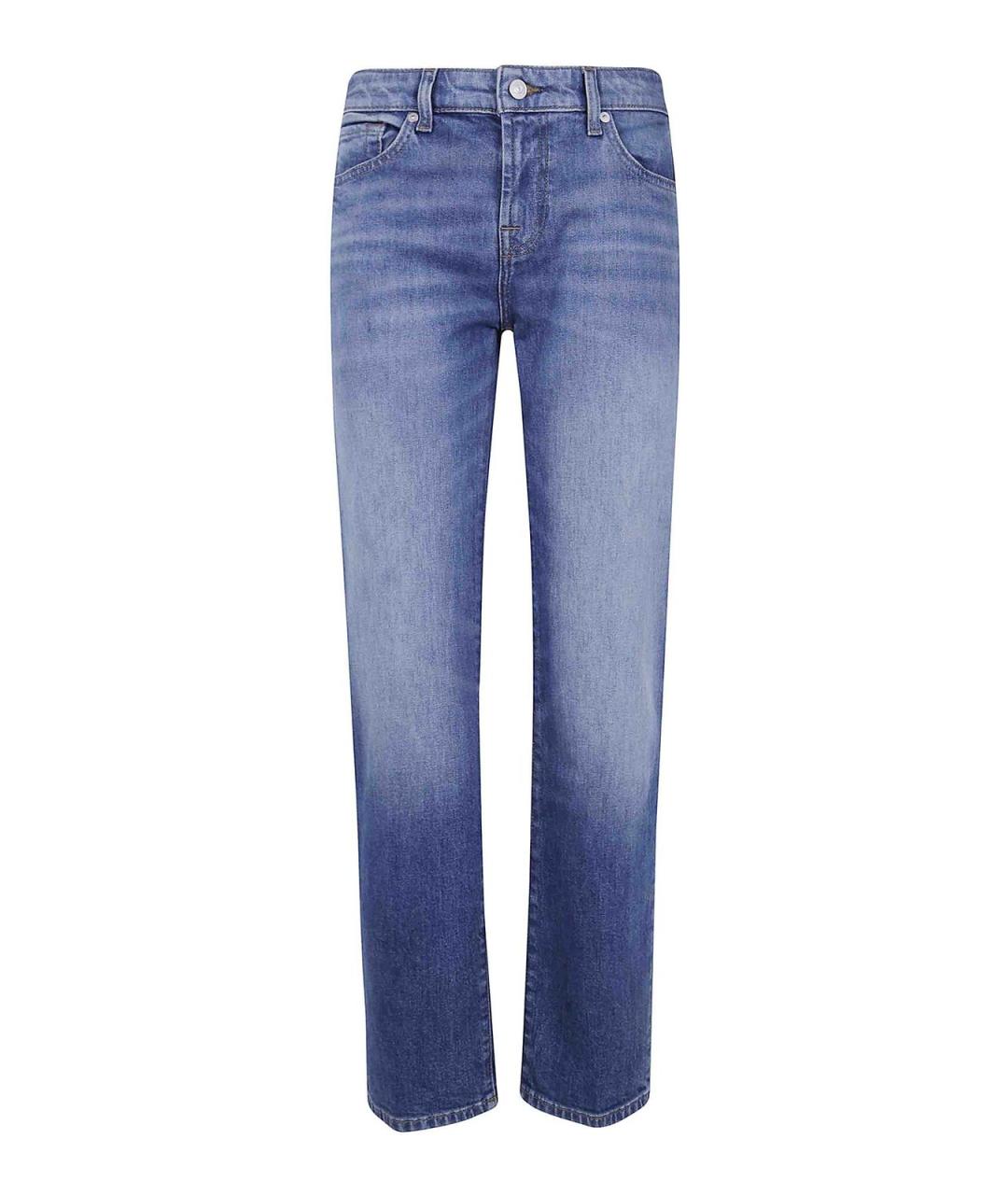7 FOR ALL MANKIND Синие хлопковые прямые джинсы, фото 1