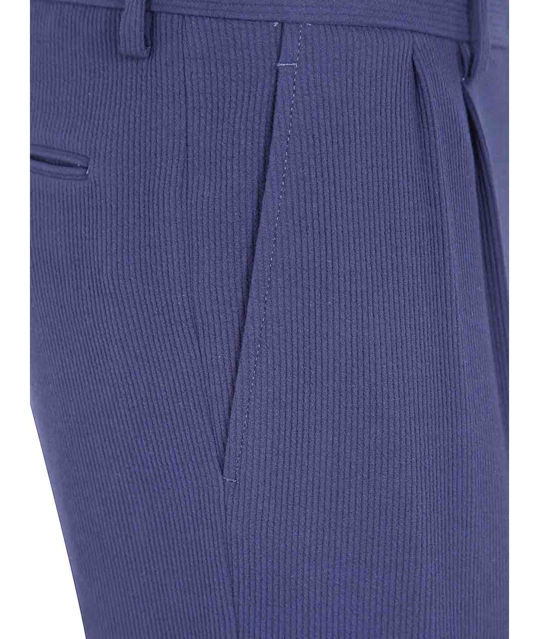 GIORGIO ARMANI Синие шерстяные повседневные брюки, фото 3