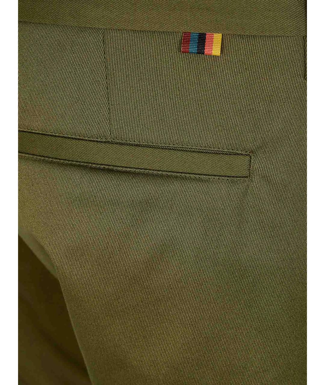 PAUL SMITH Зеленые хлопковые повседневные брюки, фото 3