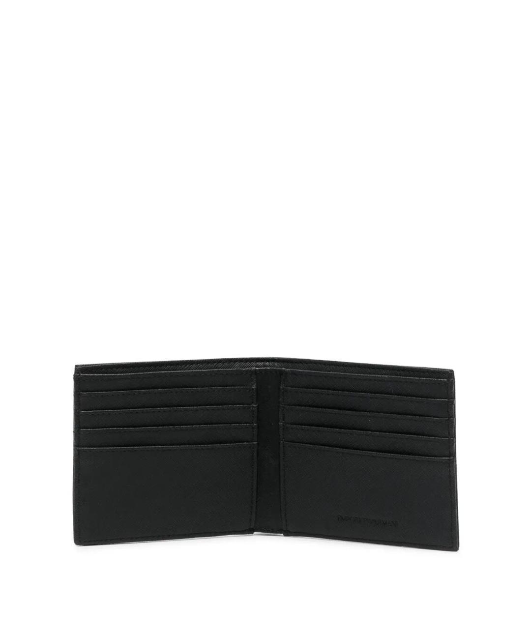 EMPORIO ARMANI Черный кожаный кошелек, фото 3
