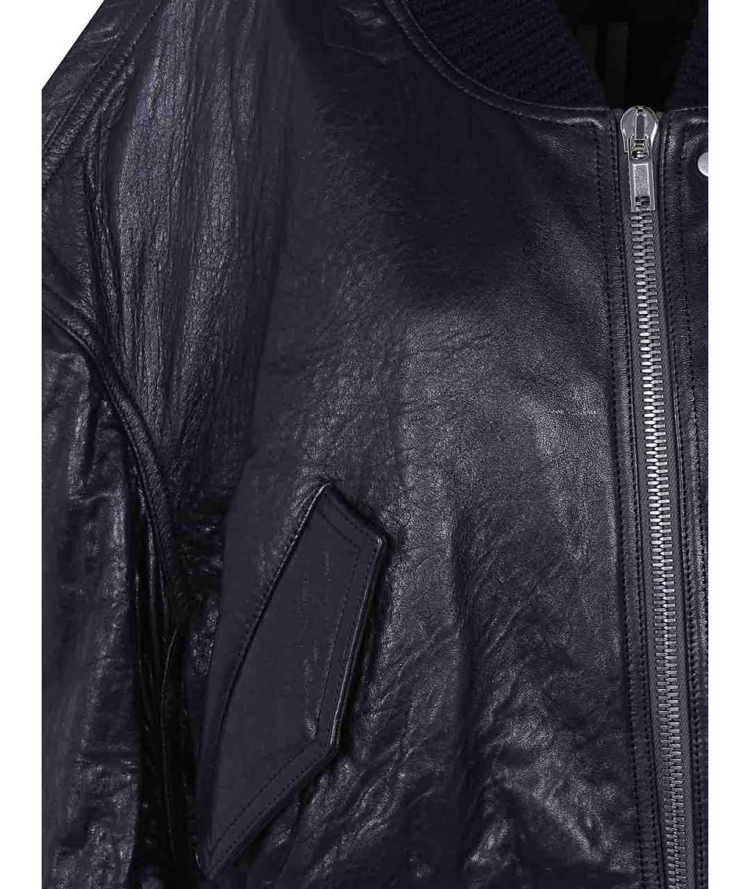 RICK OWENS Черная кожаная куртка, фото 3