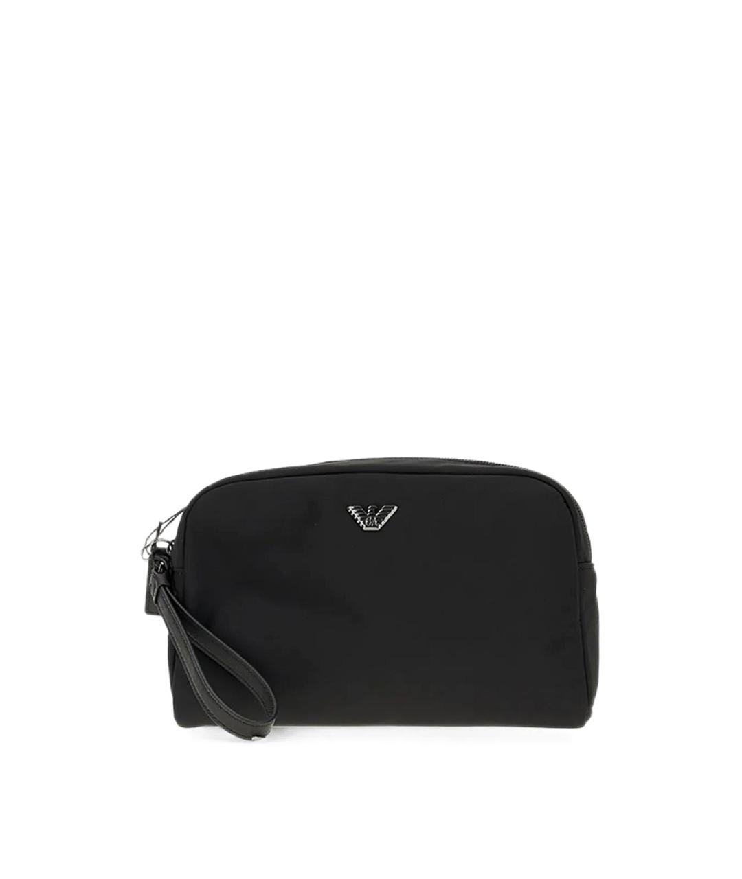 EMPORIO ARMANI Черная нейлоновая барсетка, фото 1