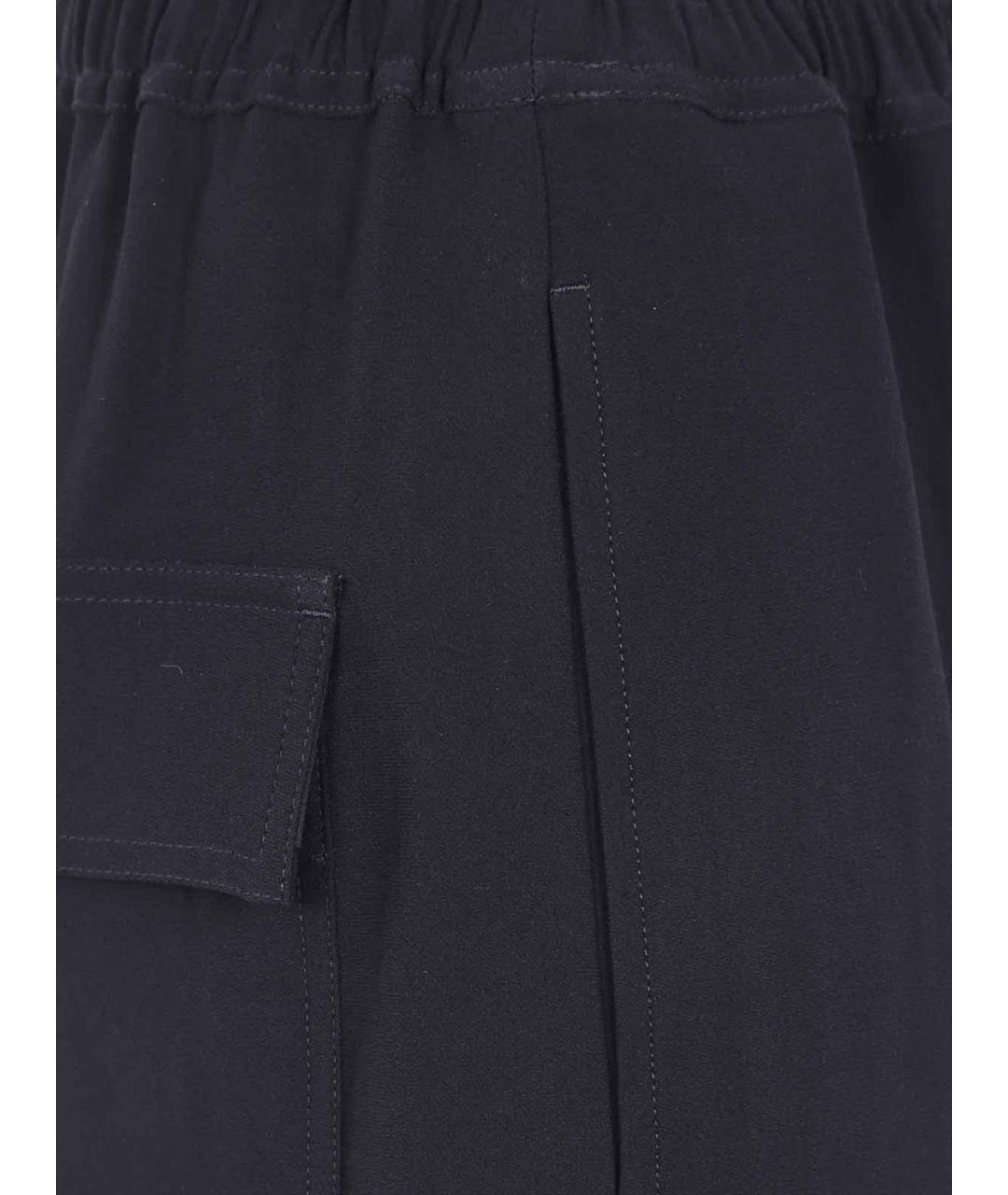RICK OWENS Черные вискозные брюки широкие, фото 3