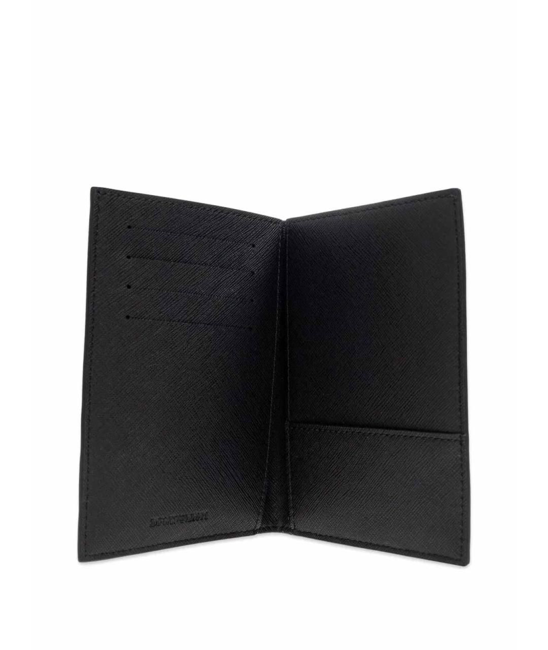 EMPORIO ARMANI Черный кошелек из искусственной кожи, фото 4