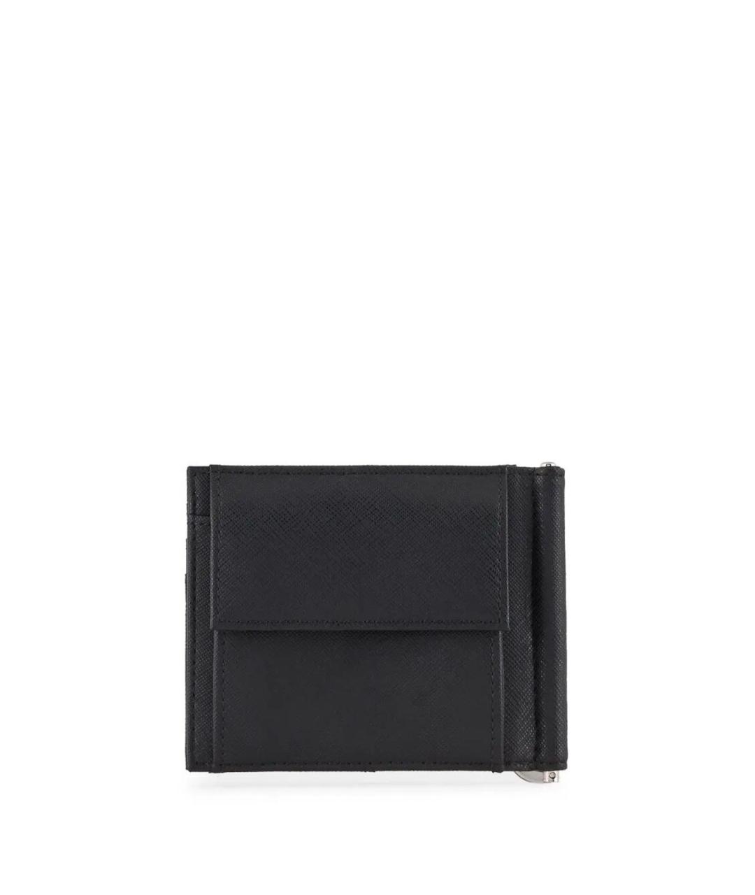 EMPORIO ARMANI Черный кожаный кошелек, фото 3