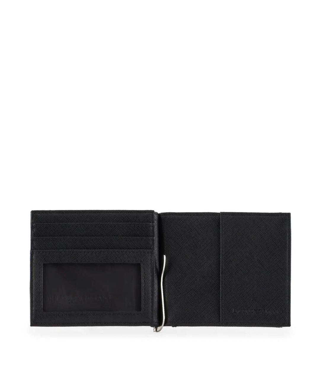 EMPORIO ARMANI Черный кожаный кошелек, фото 2