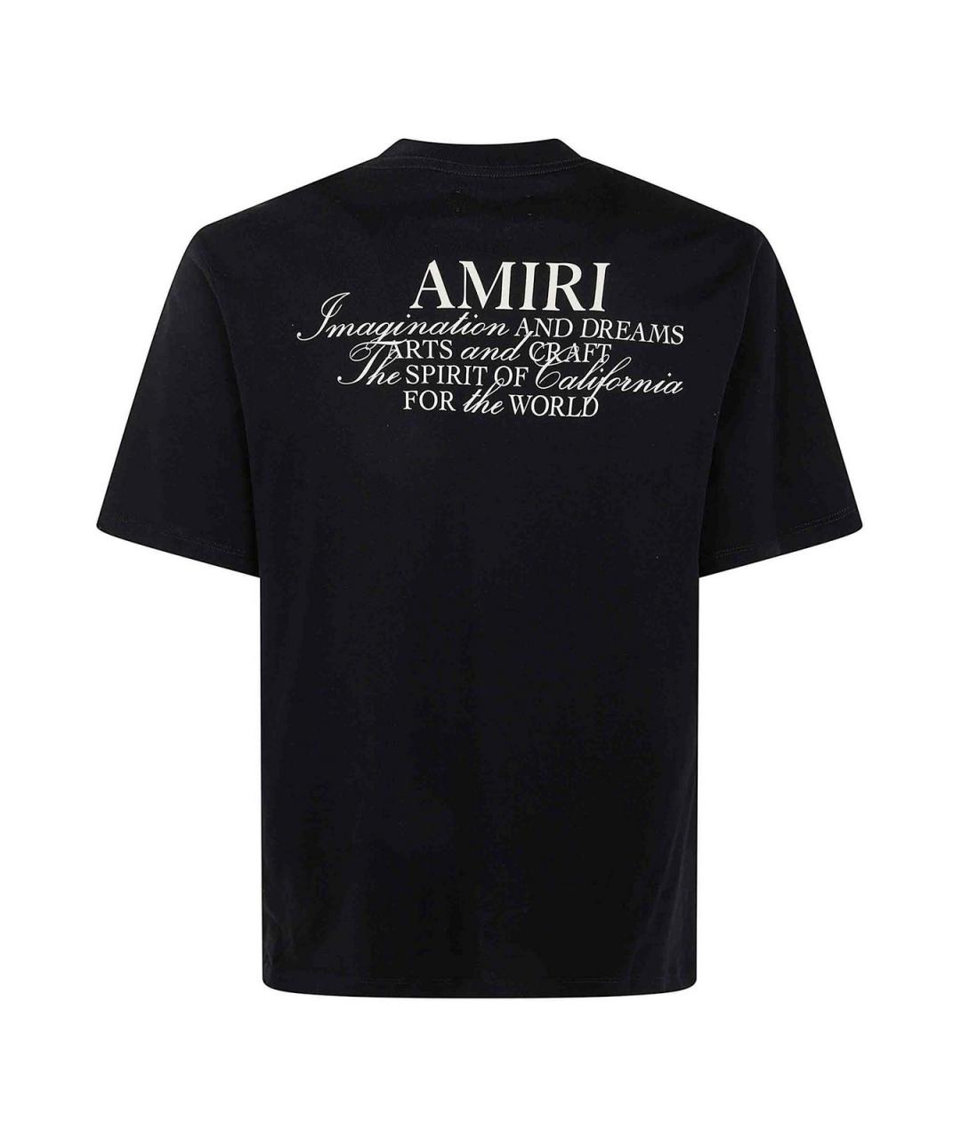 AMIRI Черная хлопковая футболка, фото 2