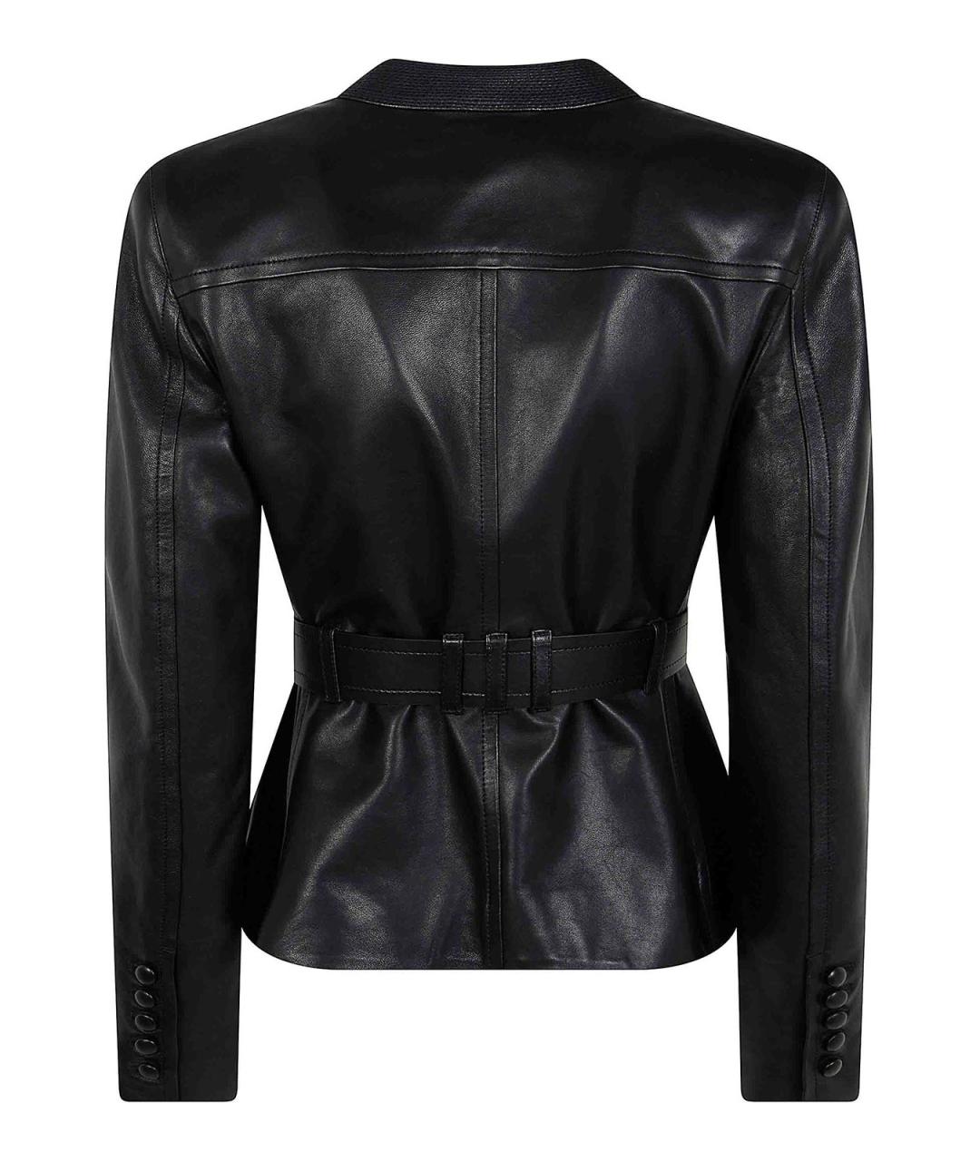 BALMAIN Черная кожаная куртка, фото 2