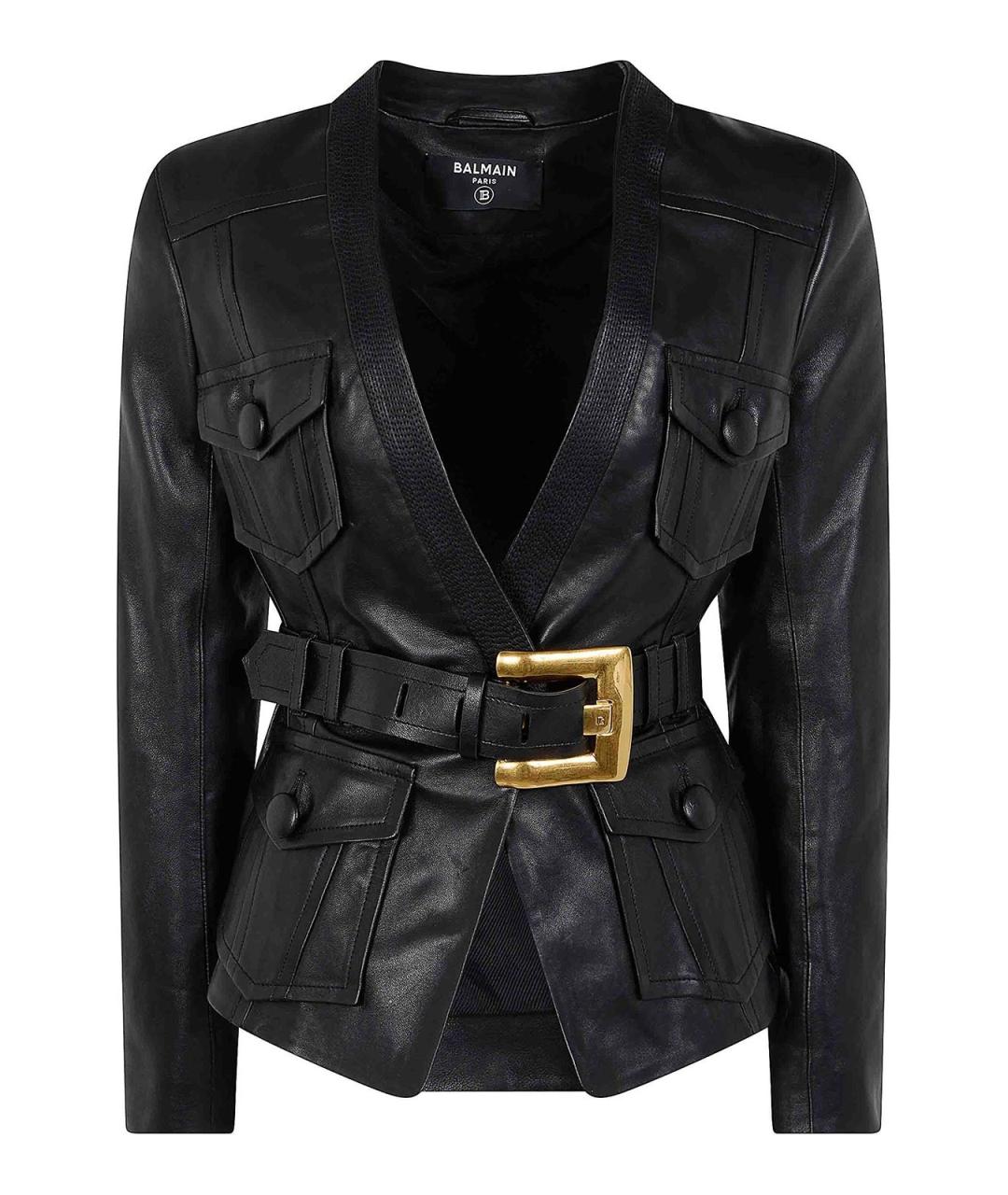 BALMAIN Черная кожаная куртка, фото 1