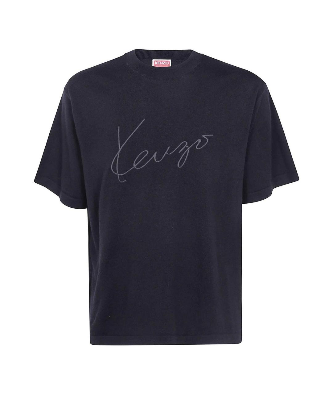 KENZO Черная шерстяная футболка, фото 1