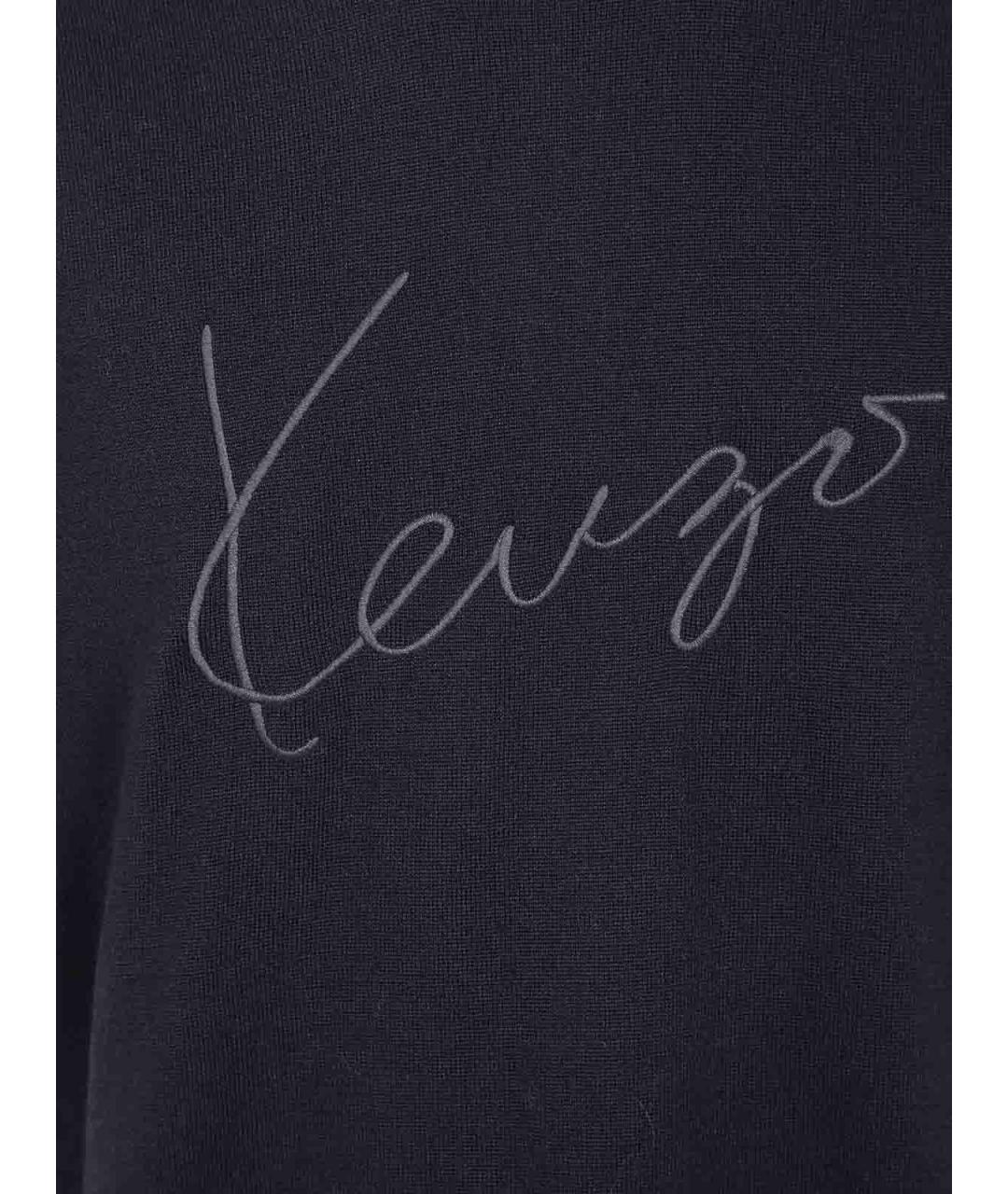 KENZO Черная шерстяная футболка, фото 3