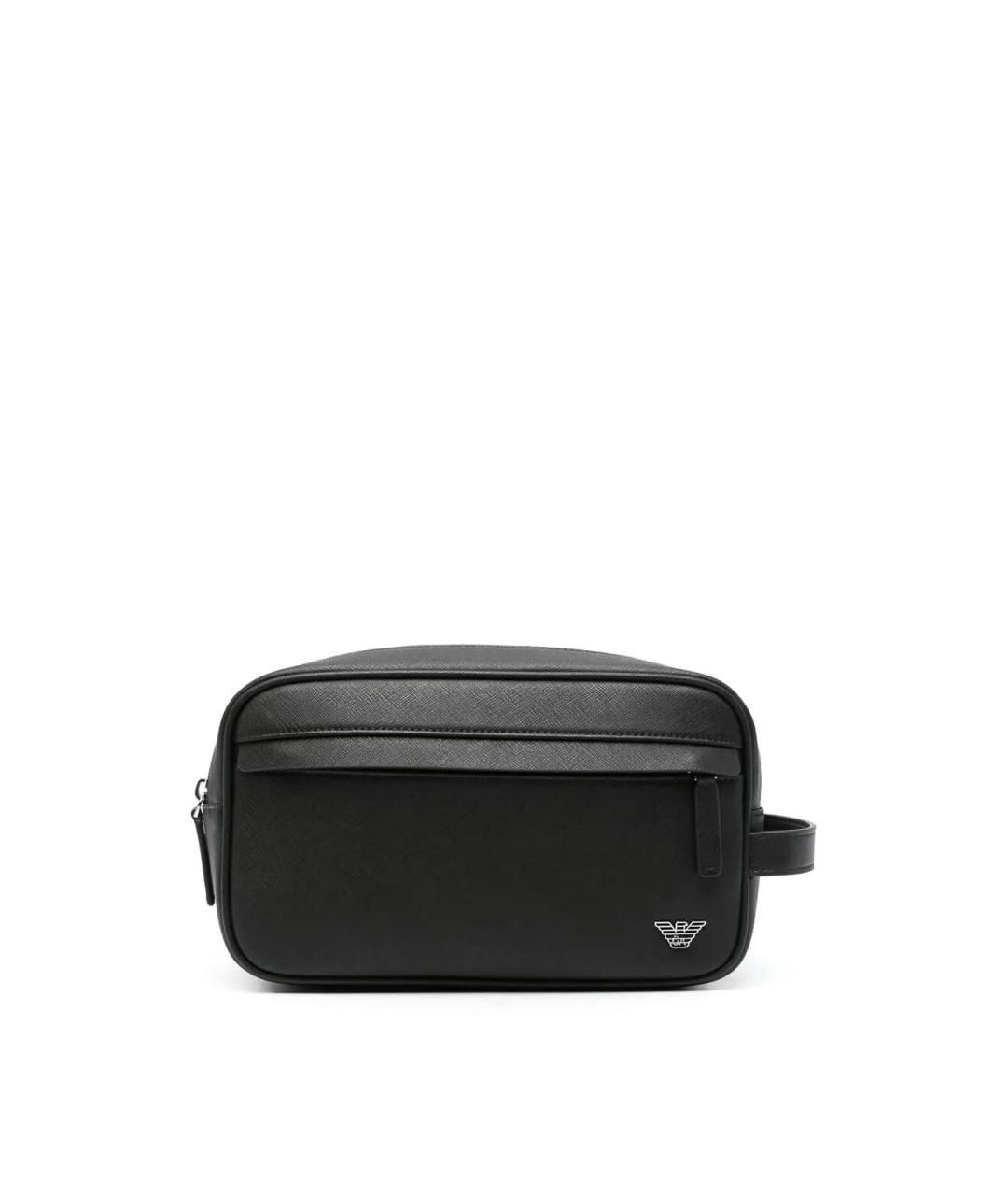 EMPORIO ARMANI Черная барсетка из искусственной кожи, фото 1
