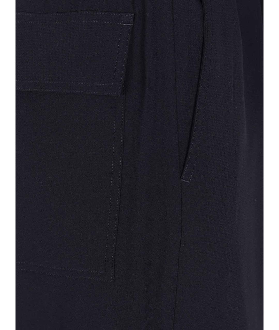 RICK OWENS Черные вискозные брюки широкие, фото 3