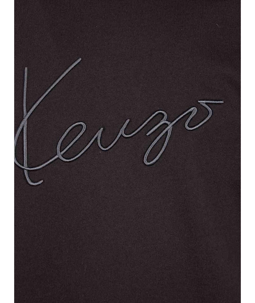 KENZO Черная хлопковая футболка, фото 3