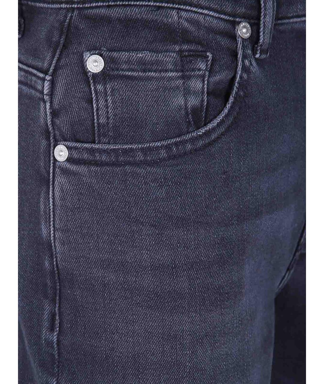 7 FOR ALL MANKIND Черные хлопковые прямые джинсы, фото 3