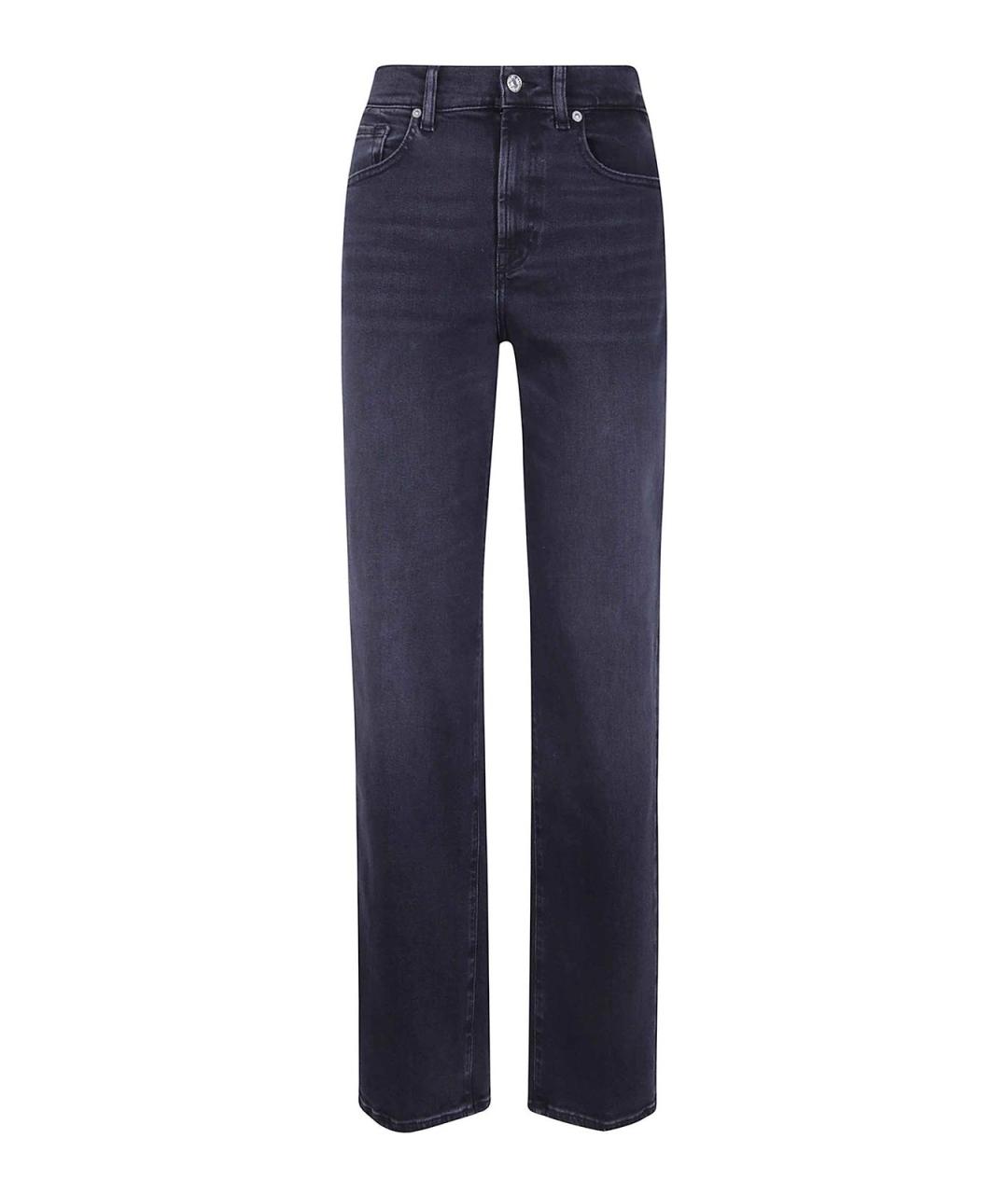 7 FOR ALL MANKIND Черные хлопковые прямые джинсы, фото 1