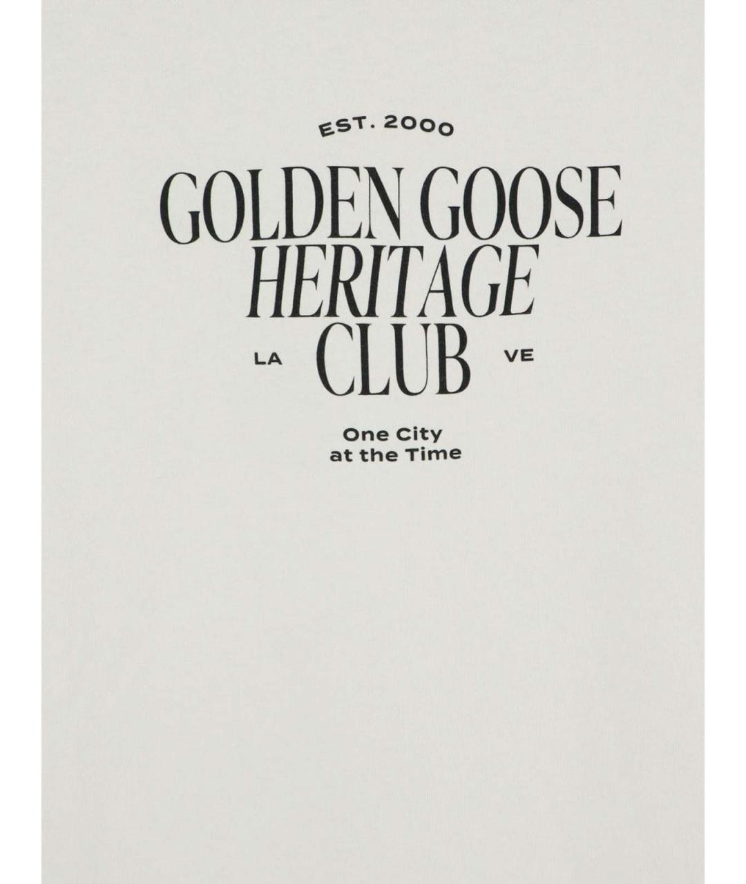 GOLDEN GOOSE Белая хлопковая футболка, фото 3