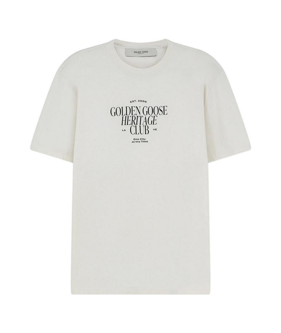 GOLDEN GOOSE Белая хлопковая футболка, фото 1