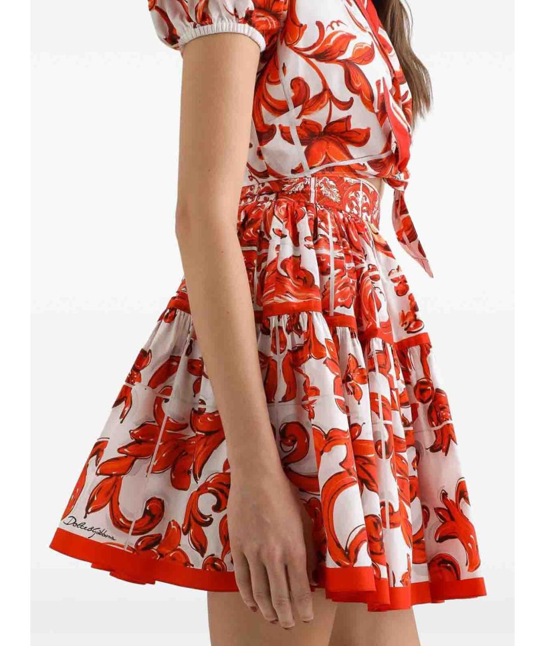DOLCE&GABBANA Мульти хлопковая юбка миди, фото 2