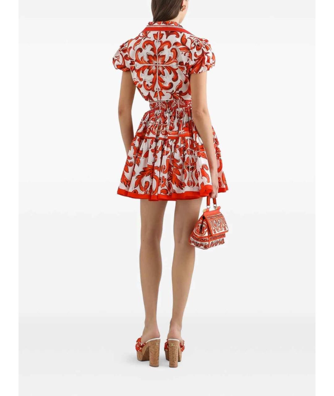 DOLCE&GABBANA Мульти хлопковая юбка миди, фото 4