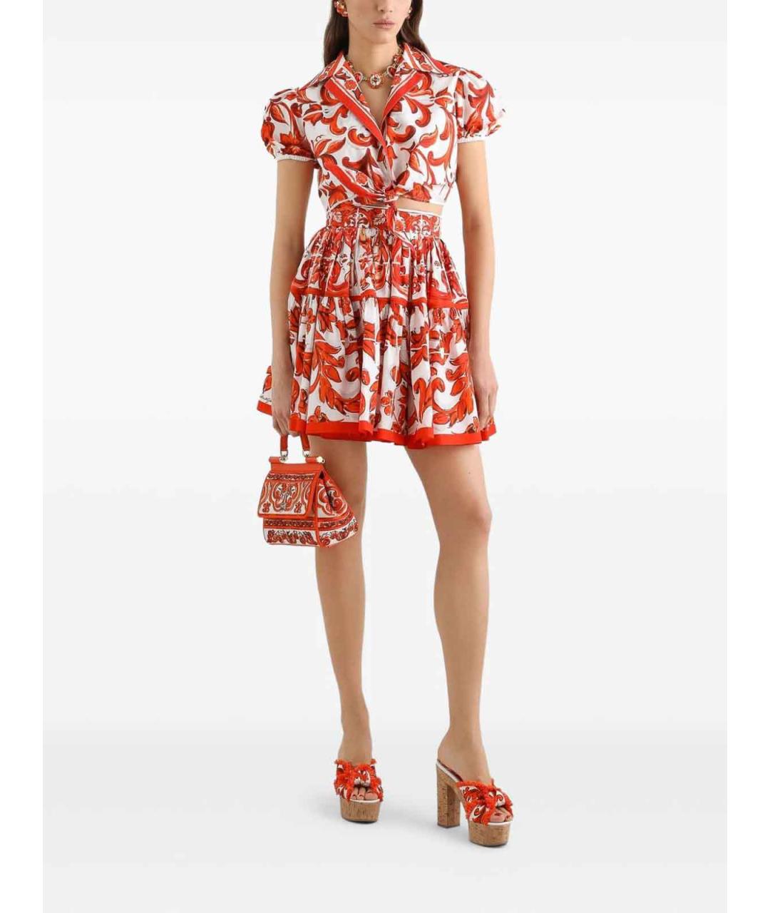 DOLCE&GABBANA Мульти хлопковая юбка миди, фото 3