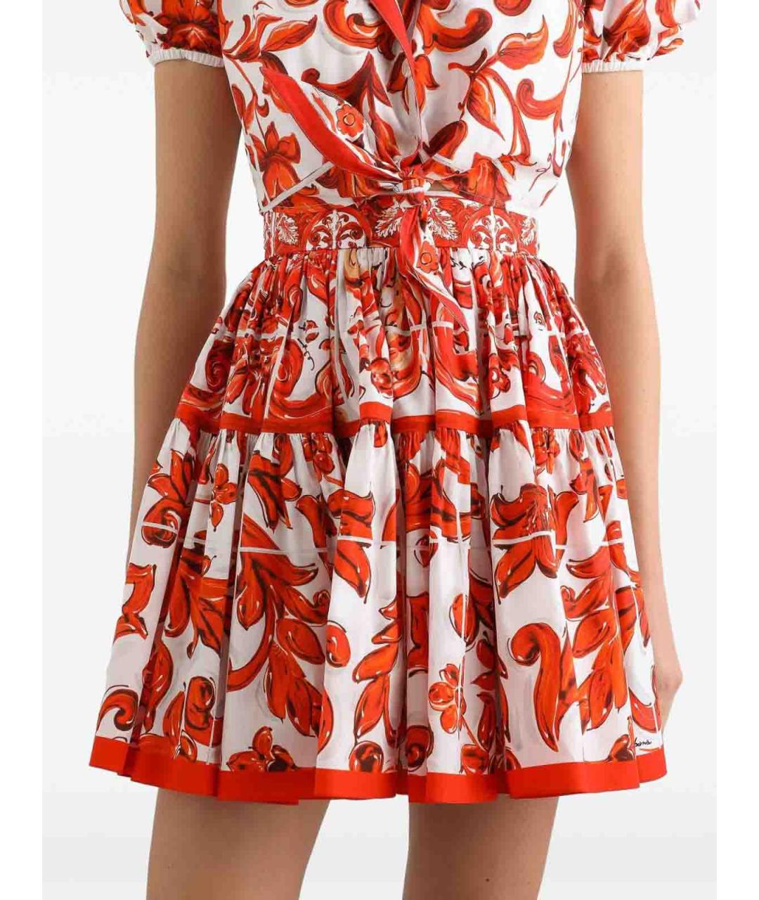 DOLCE&GABBANA Мульти хлопковая юбка миди, фото 5