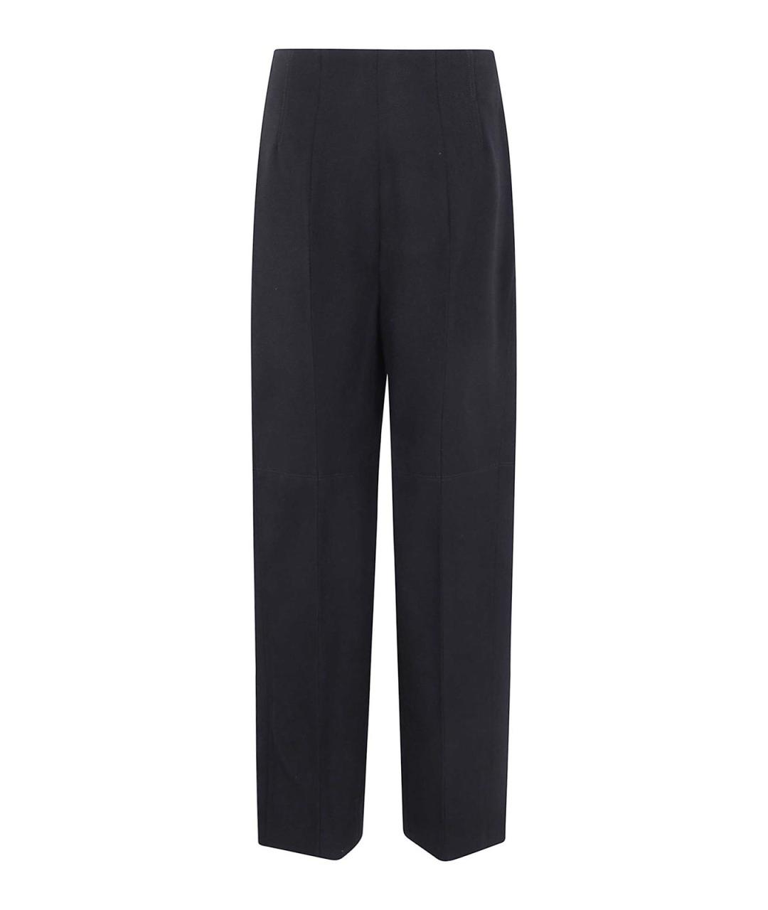 VICTORIA BECKHAM Черные шерстяные прямые брюки, фото 2