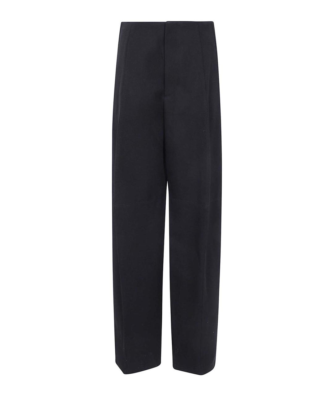 VICTORIA BECKHAM Черные шерстяные прямые брюки, фото 1