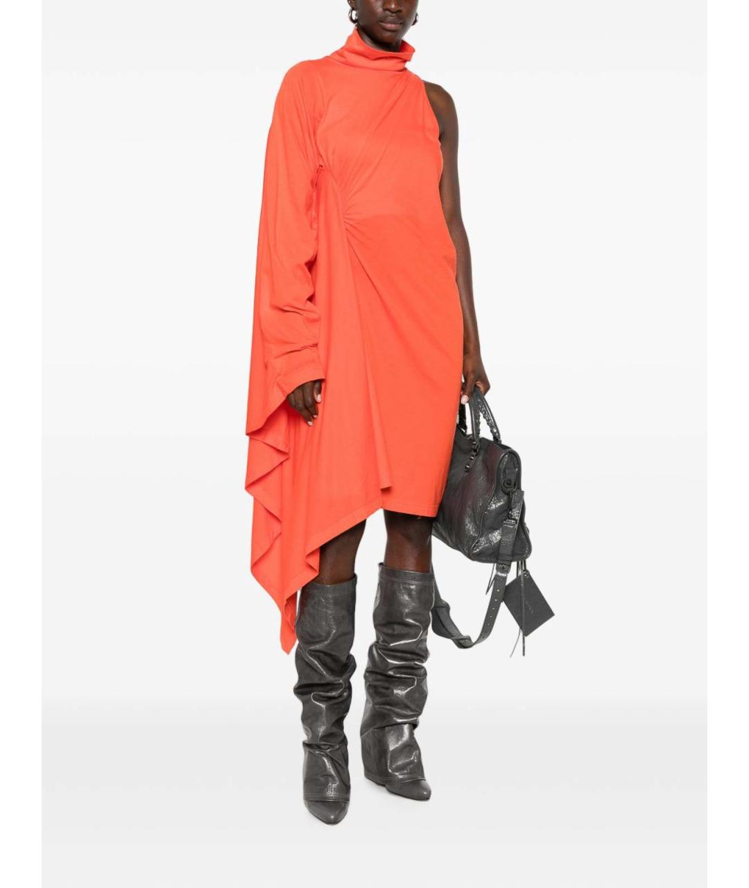 BALENCIAGA Красное хлопковое повседневное платье, фото 4