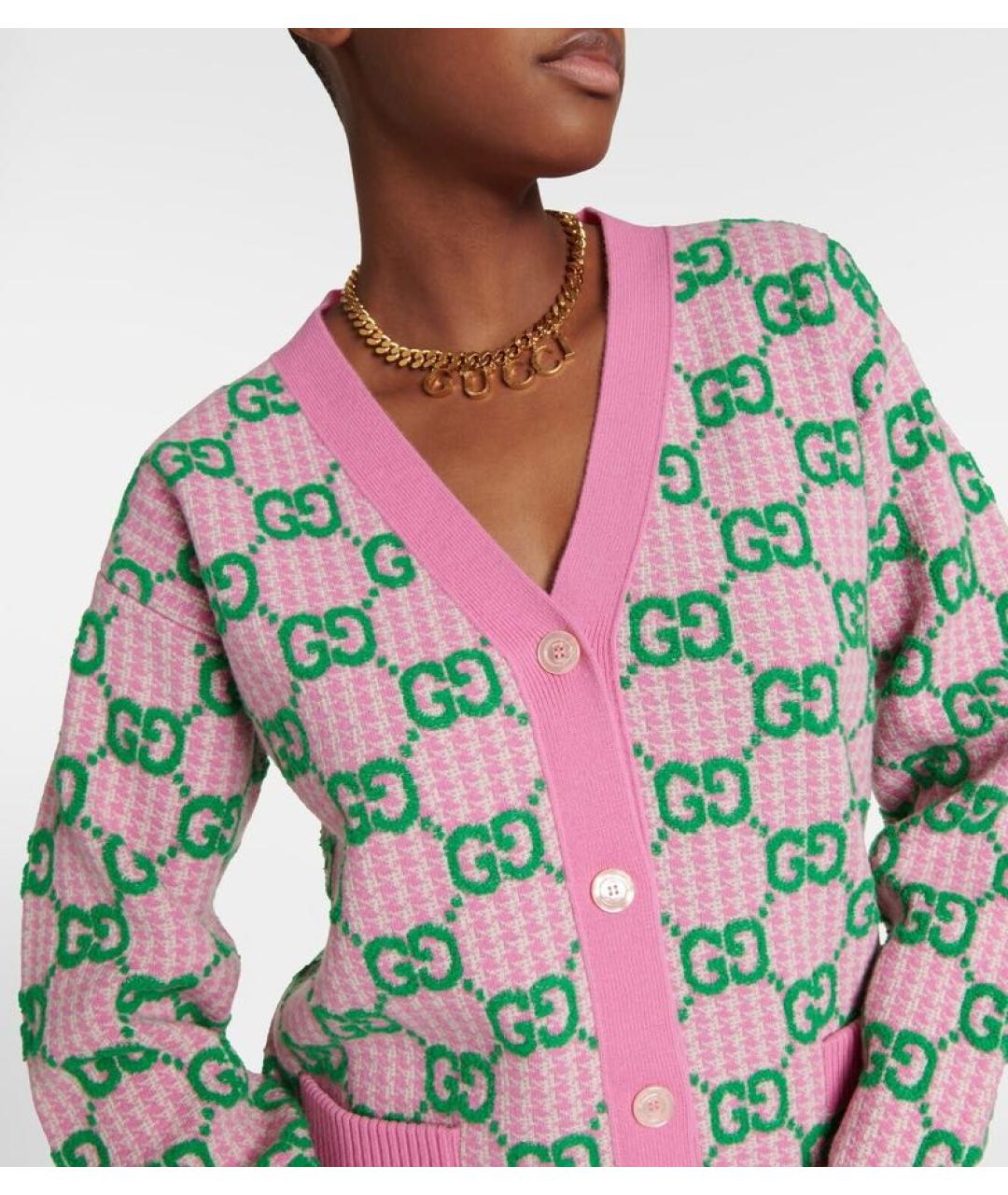 GUCCI Розовый кардиган, фото 2