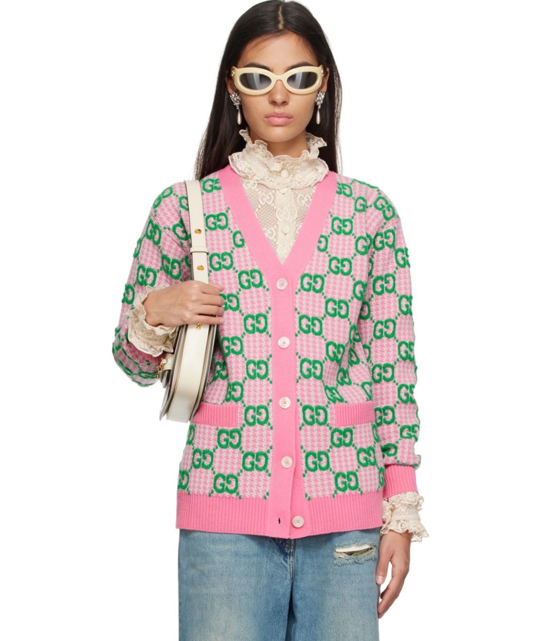 GUCCI Розовый кардиган, фото 5