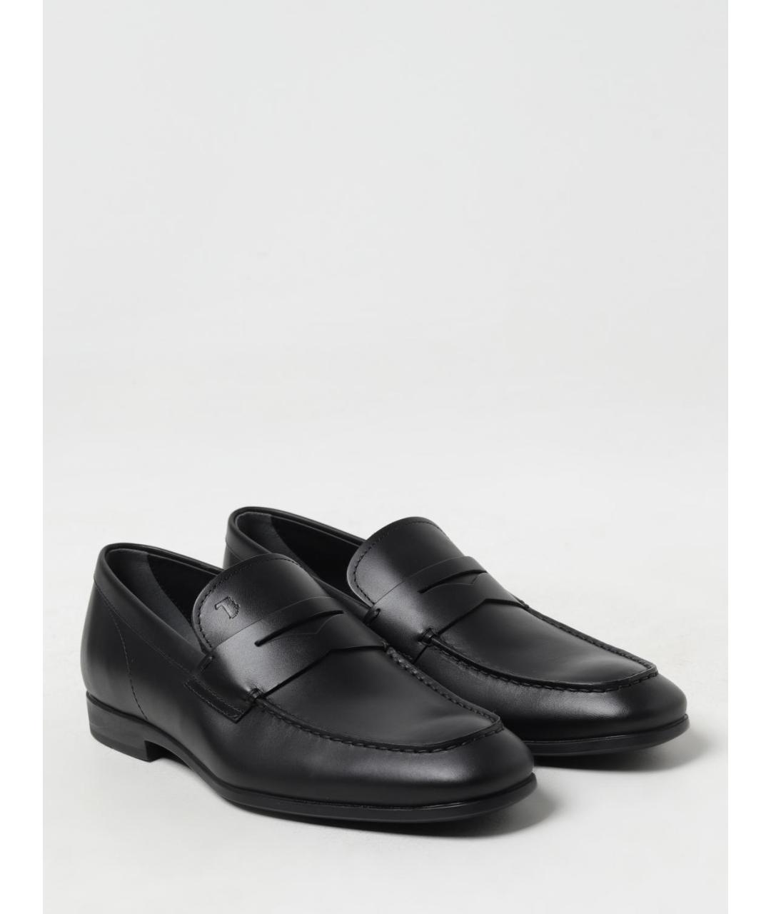 TOD'S Черные кожаные лоферы, фото 2