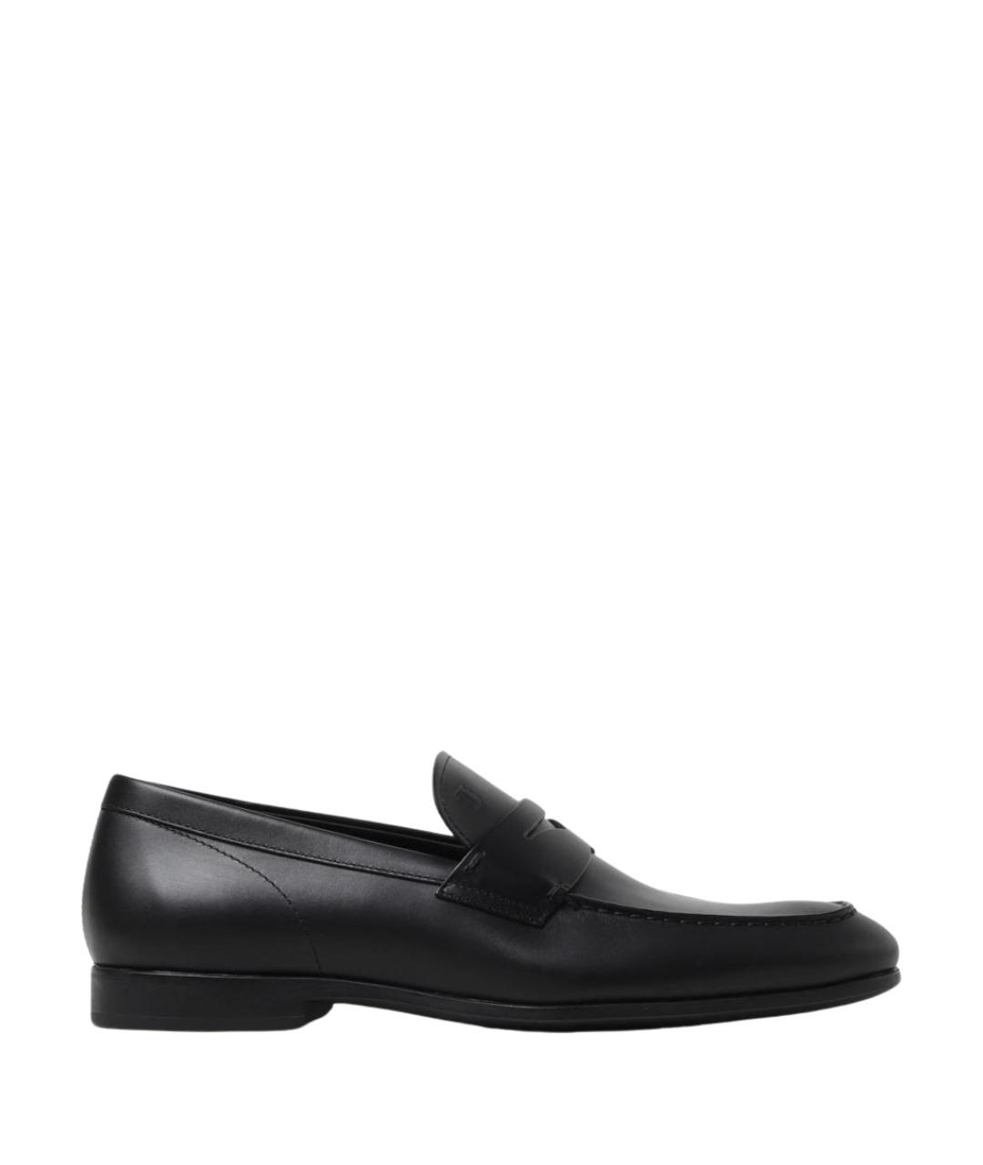 TOD'S Черные кожаные лоферы, фото 1