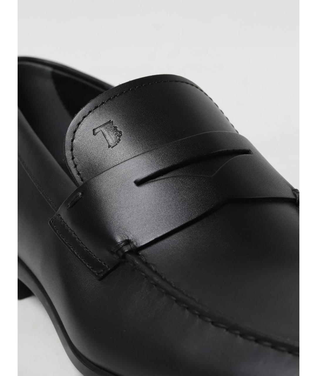 TOD'S Черные кожаные лоферы, фото 4