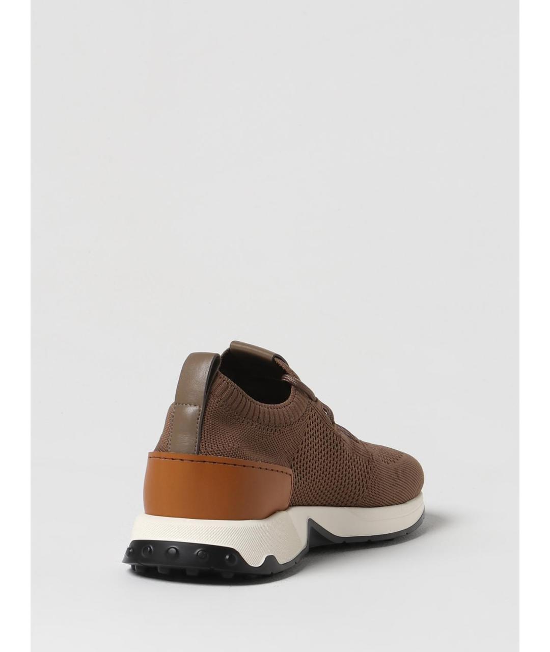 TOD'S Бежевые текстильные низкие кроссовки / кеды, фото 3