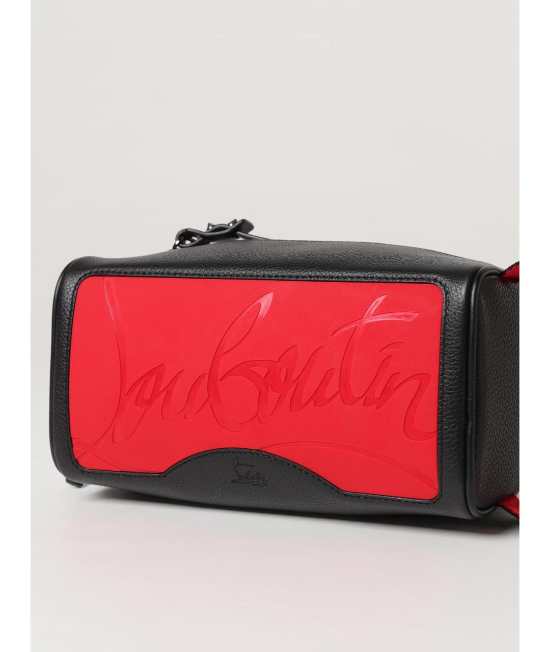 CHRISTIAN LOUBOUTIN Черная кожаная барсетка, фото 3