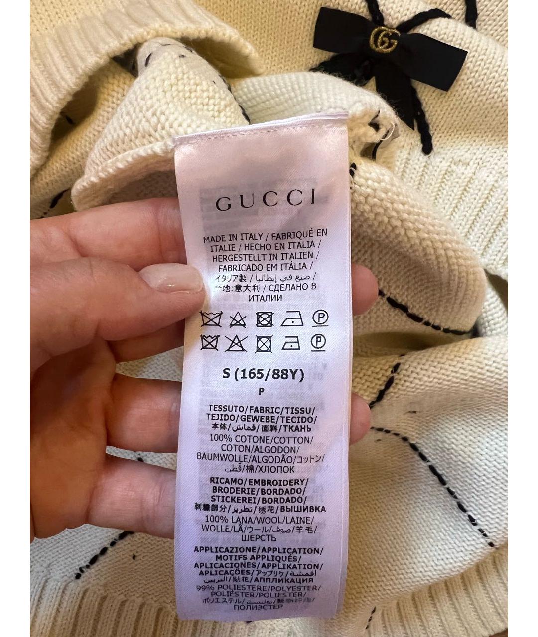 GUCCI Белое хлопковое повседневное платье, фото 4