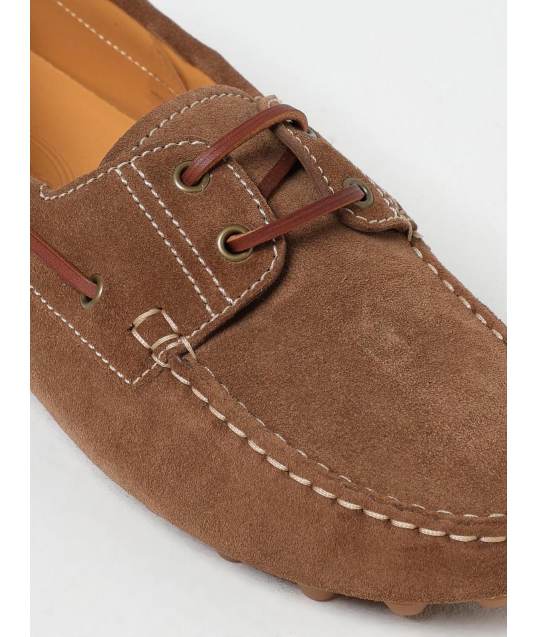 TOD'S Коричневые замшевые лоферы, фото 4