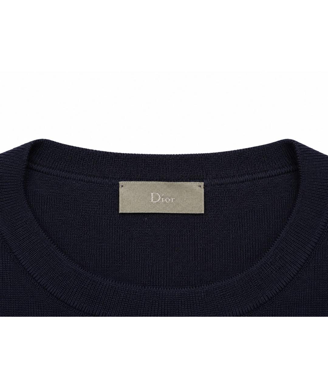 CHRISTIAN DIOR Темно-синяя шерстяная жилетка, фото 3