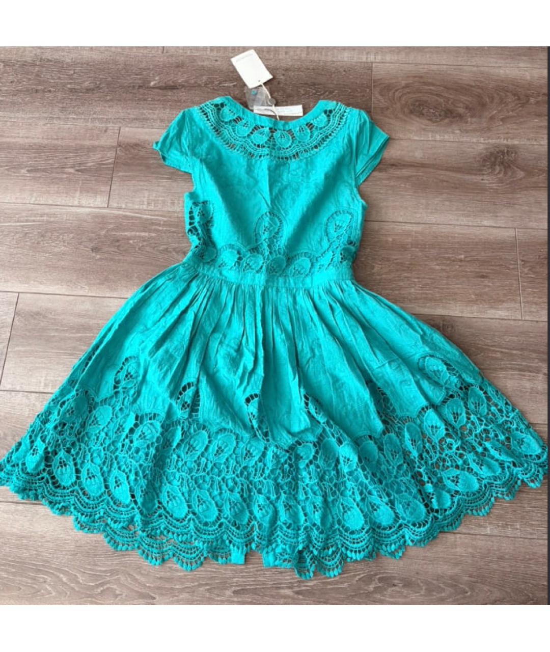 ALICE+OLIVIA Бирюзовое хлопковое повседневное платье, фото 2