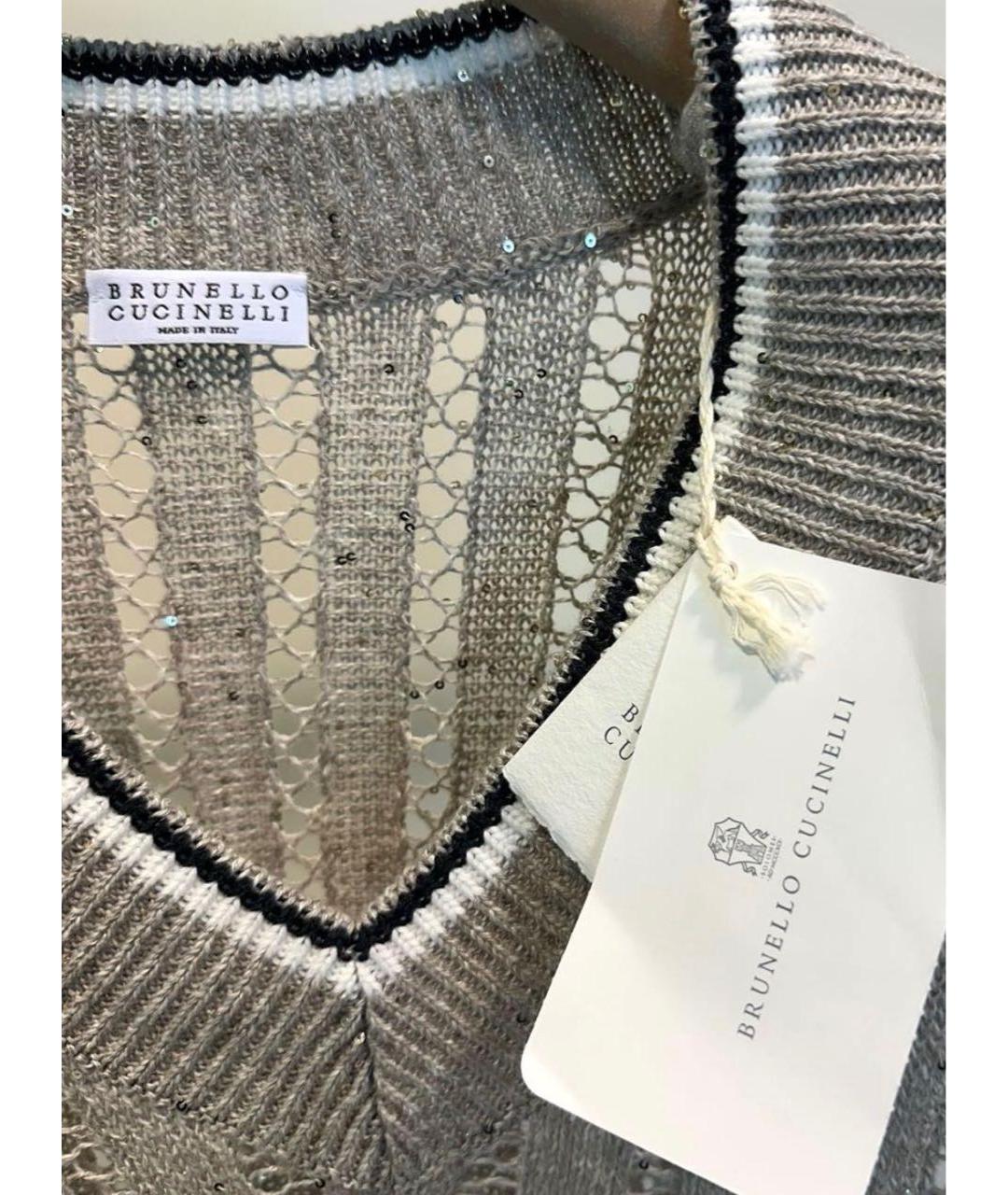 BRUNELLO CUCINELLI Бежевая льняная жилетка, фото 3