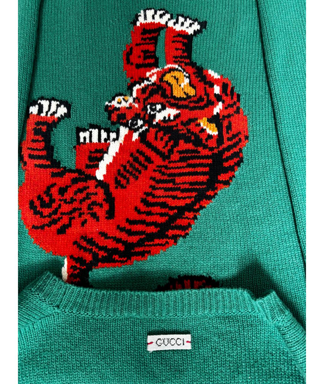 GUCCI Зеленый шерстяной джемпер / свитер, фото 3