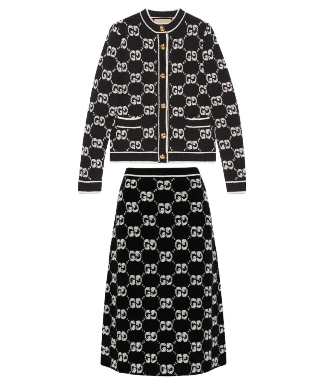 GUCCI Черный костюм с юбками, фото 1