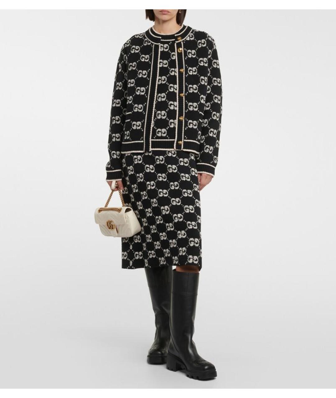 GUCCI Черный костюм с юбками, фото 2