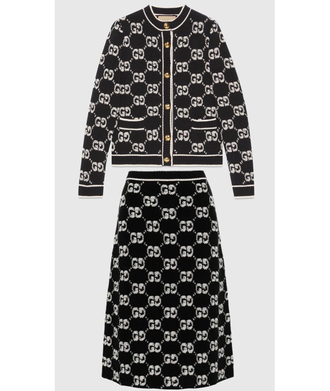GUCCI Черный костюм с юбками, фото 9