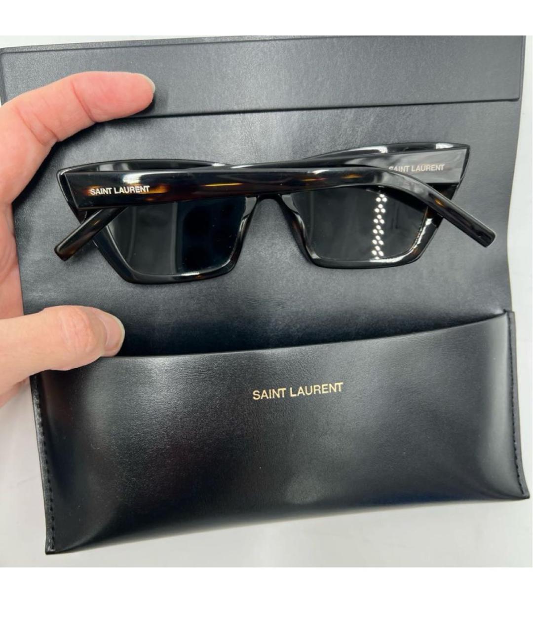 SAINT LAURENT Коричневые солнцезащитные очки, фото 3