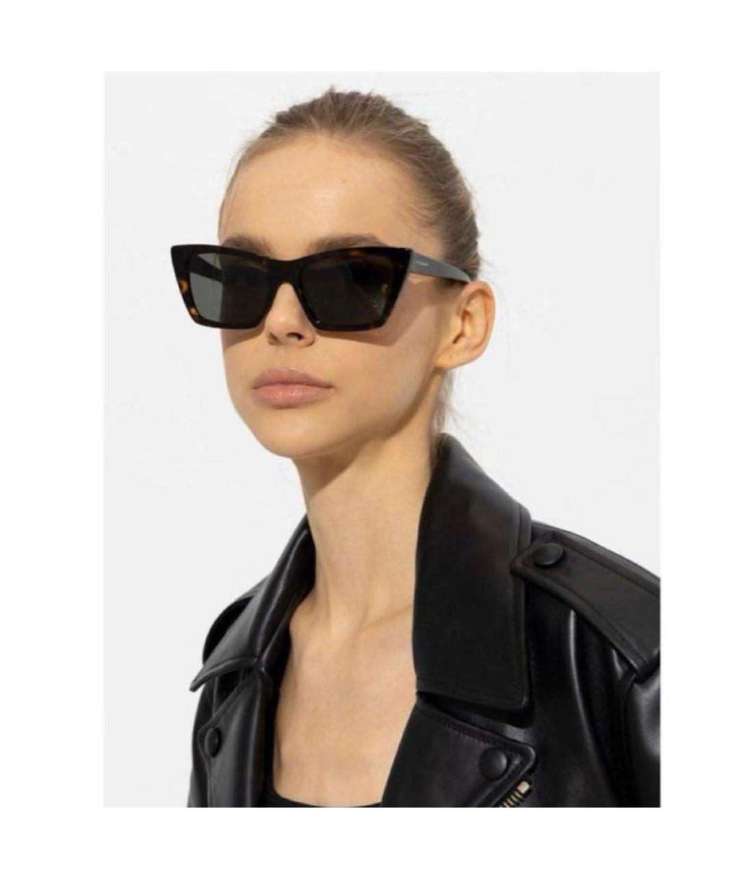 SAINT LAURENT Коричневые солнцезащитные очки, фото 2